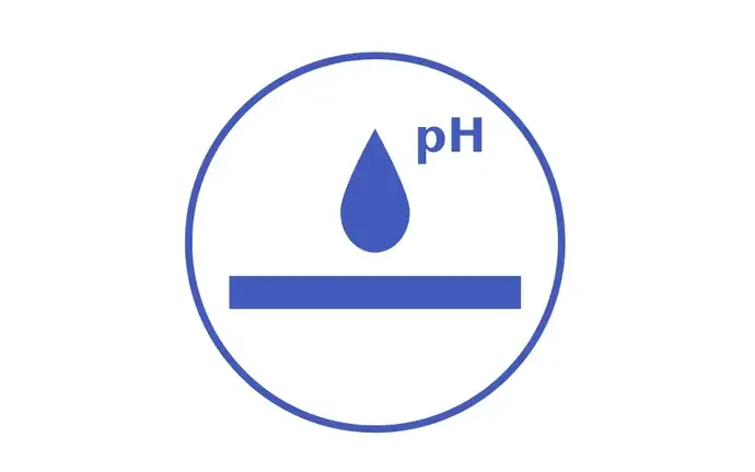 Symbol mit Glasfläche, die pH-Verschiebung verhindert