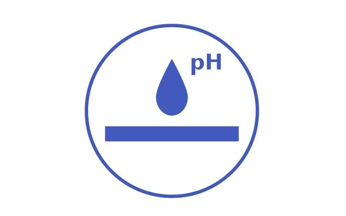 Icono de la superficie de vidrio que evita el cambio del pH