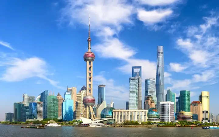 Shanghai Pudong skyline panorama, China