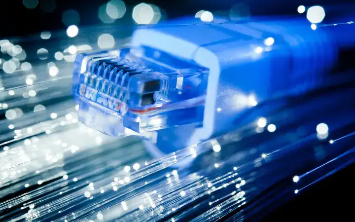 Blue connector for an optical network fiber cable