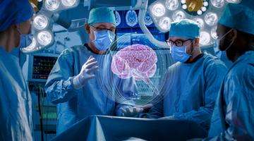 Surgeons use AR glasses to project an image of a brain before performing surgery