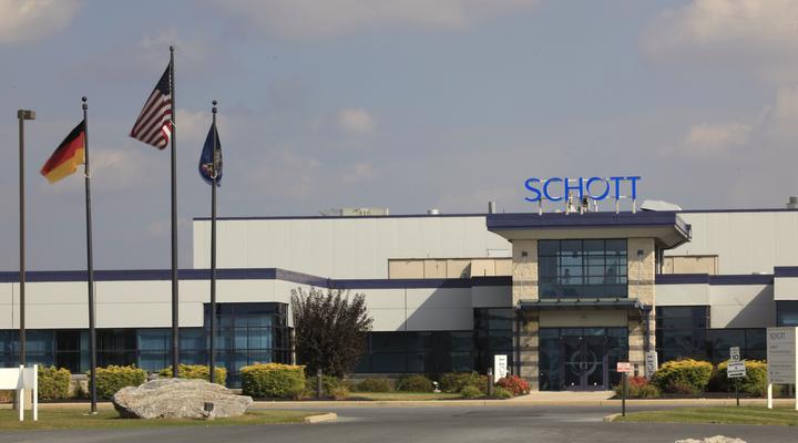 Entrance to the SCHOTT plant in Lebanon, Pennsylvania, US