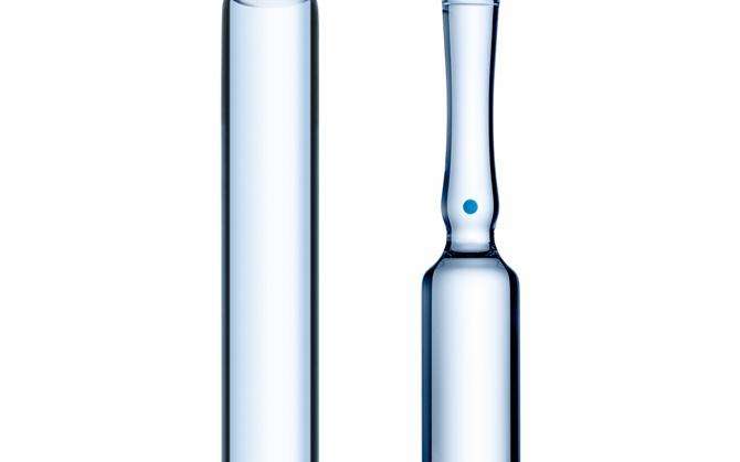 Two glass ampoules by SCHOTT Pharma