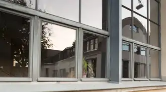 Close up of a window in the Van-de-Velde Building at Bauhaus University 