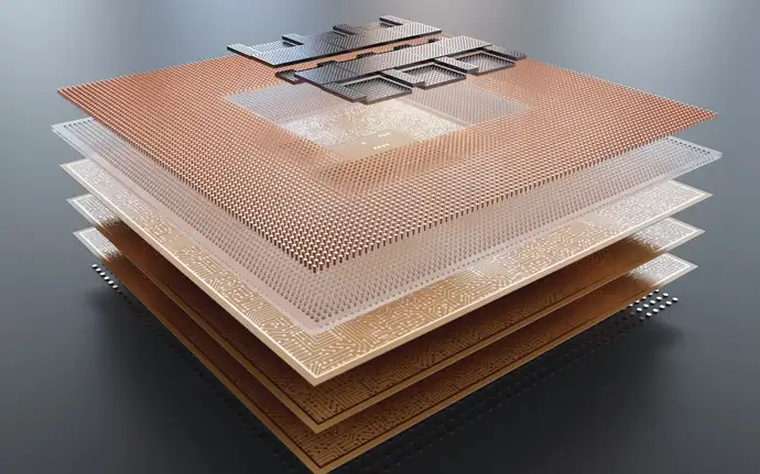 The high-density interconnectors and heterogeneous packaging enabled by a glass-based semiconductor chip.