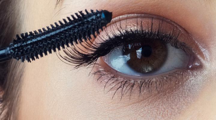 Mascara being applied to a female eye