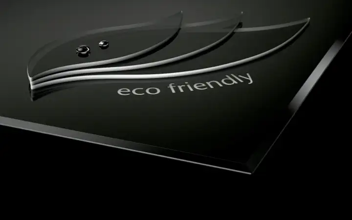 SCHOTT CERAN Miradur® logo on the corner of a black vitroceramic cooking surface