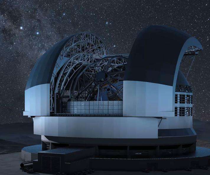 The ELT (Extremely Large Telescope) observatory on the Cerro Armazones mountain in Chile