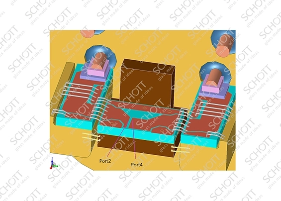 Gráfica de simulación de torre doble - Puerto 2, Puerto 4