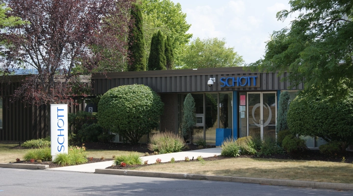 Entrance to the SCHOTT plant in Duryea, Pennsylvania, US