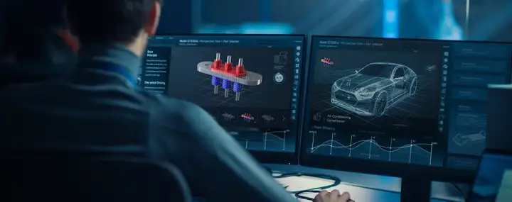 A man designs a compression terminal