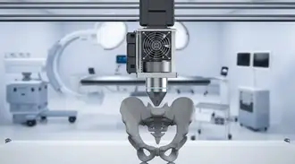 3D printer printing the final stages of an artificial hip bone