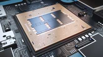 3D rendering of advanced semiconductor packaging design made possible by glass.
