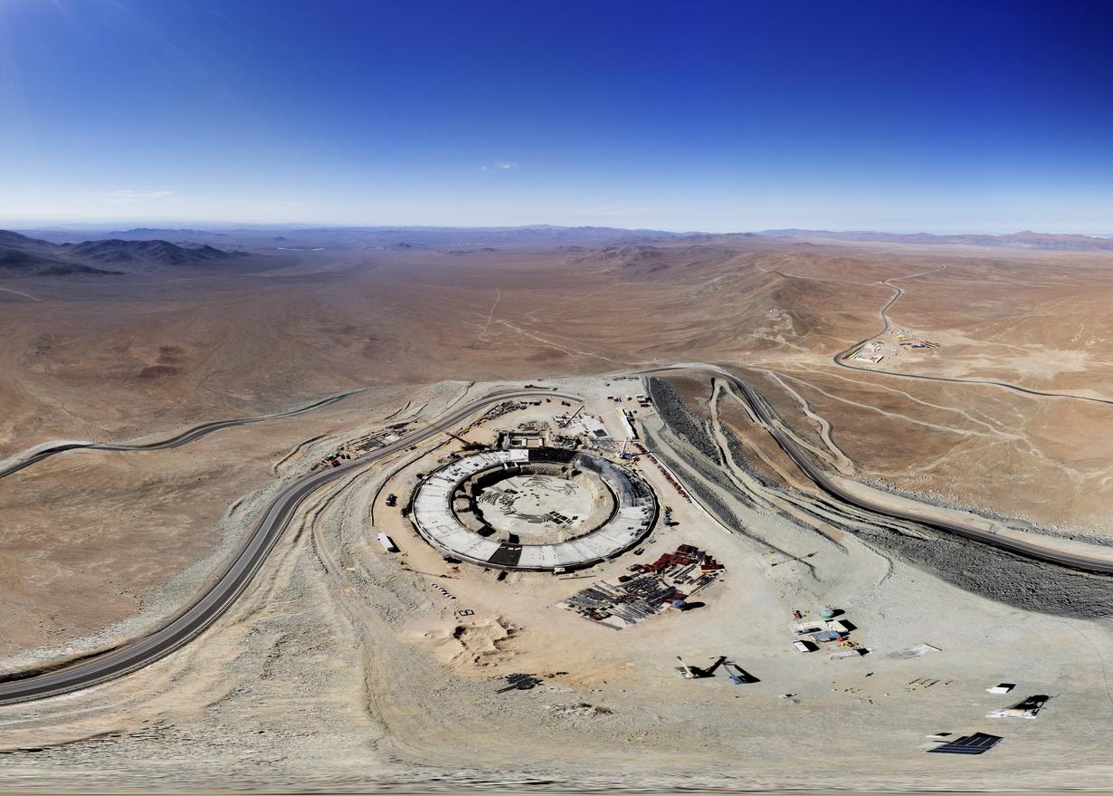 Construction progress at the ELT site in Chile as of April 2022. 