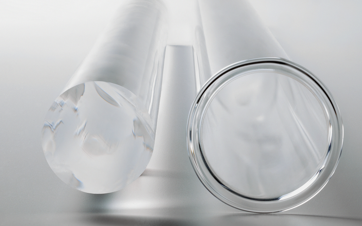 Core and cladding before they are drawn to glass optical fibers