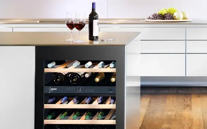 Wine cooler in a kitchen