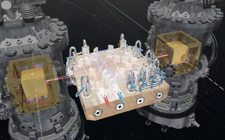 Illustration of an electronics system inside a satellite