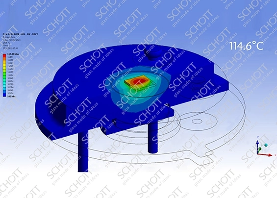 TO simulation graphics 114.6°C.