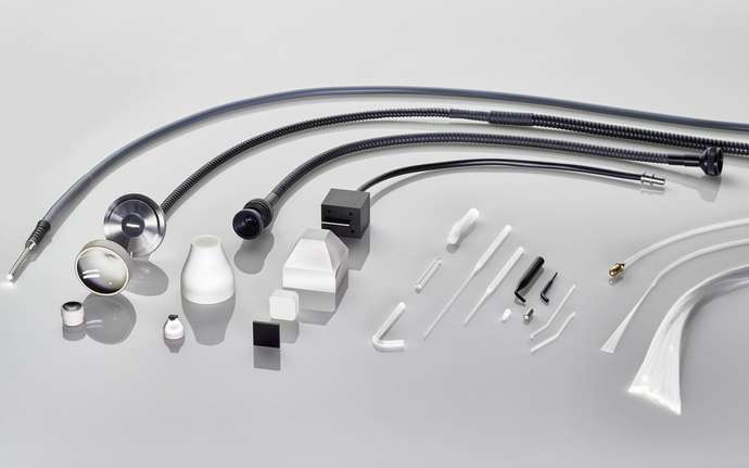 An array of fiber optic light guides and image guides