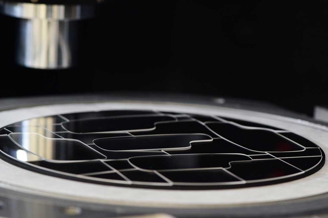 Wafer with a 3D Micromac laser micromachining system.