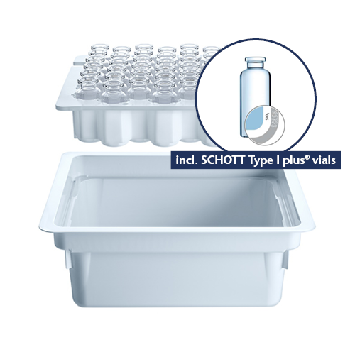 adaptiQ® cup nest with SCHOTT Type I plus® vials