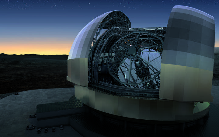 Observatory with high powered telescope for astronomy
