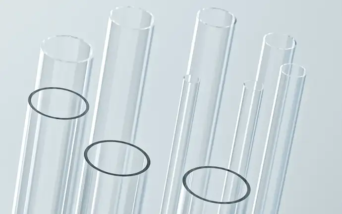 A circle of SCHOTT 8405 clear glass tubing 