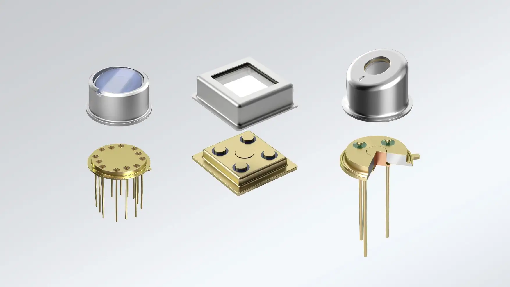 Different kind of LiDAR sensor packages with through-hole technology