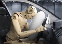 The car airbags deploy to protect passengers