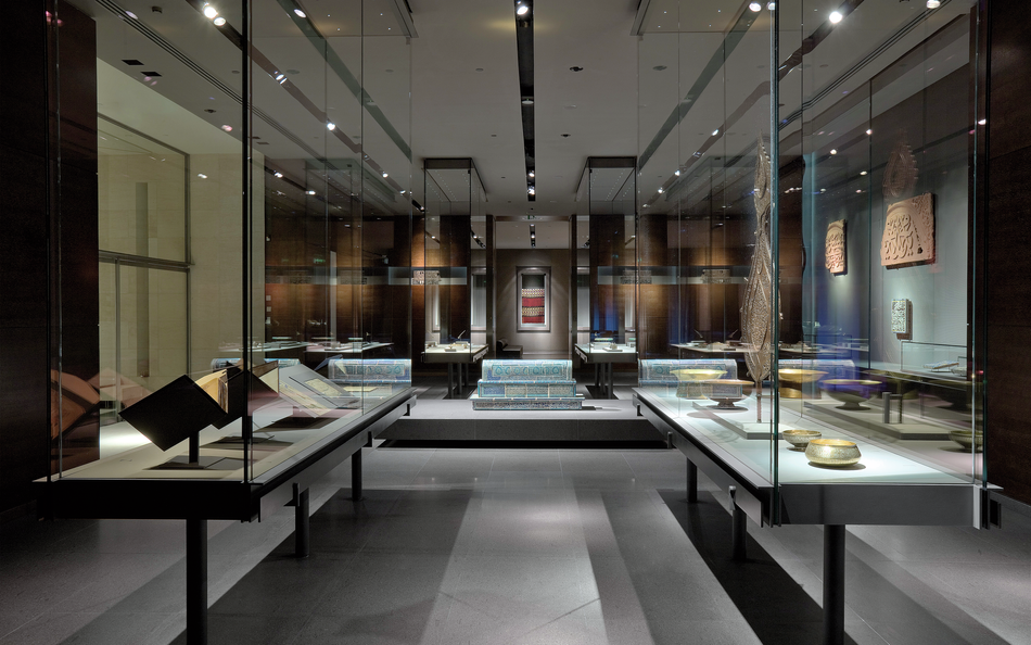 Showcases in the Museum of Islamic Art in Doha, Qatar