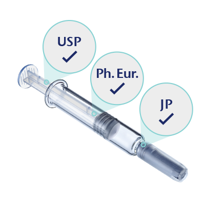 Os testes de não conformidade e compendiais da SCHOTT Pharma garantem a observação de regulamentações rigorosas sobre materiais. 