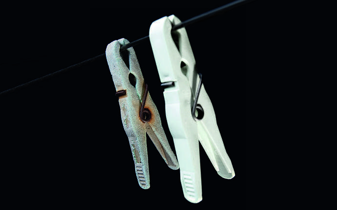 Aging clothes pegs