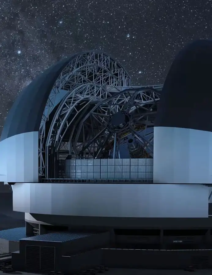 The ELT (Extremely Large Telescope) observatory on the Cerro Armazones mountain in Chile