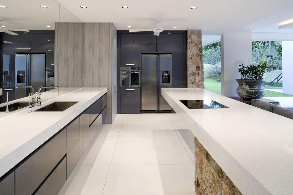 A modern kitchen in natural colors