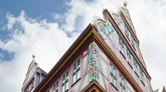 	Corner view of the Haus zur Goldenen Waage in Frankfurt, Germany