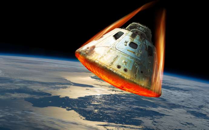 Spacecraft during atmospheric reentry