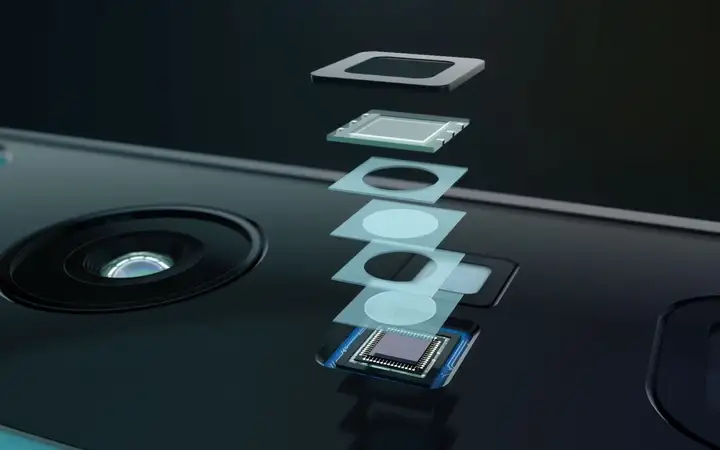 Diagram of the components of a camera in a smartphone