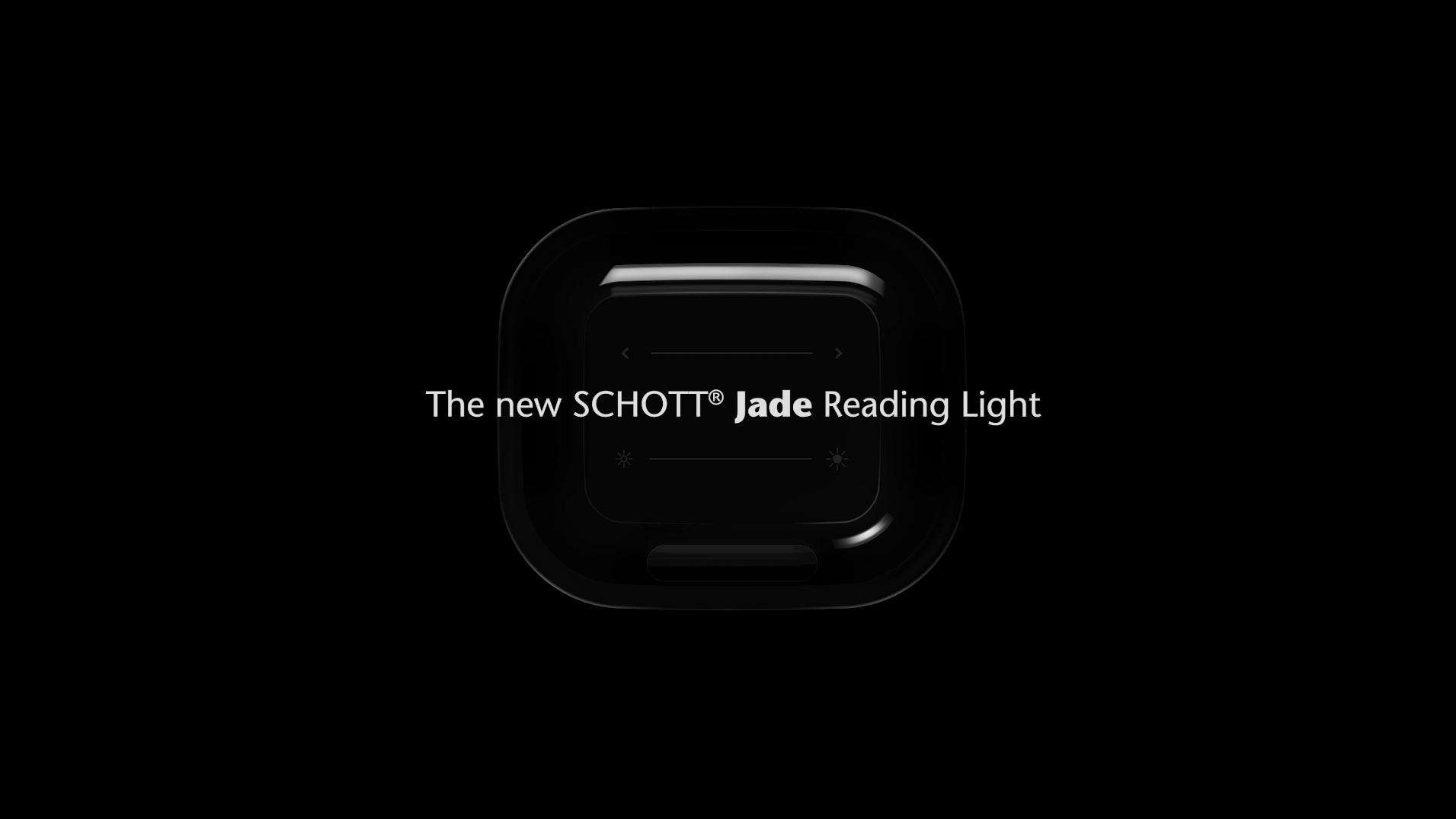 Bosquejo de la lámpara de lectura SCHOTT® Jade sobre un fondo negro