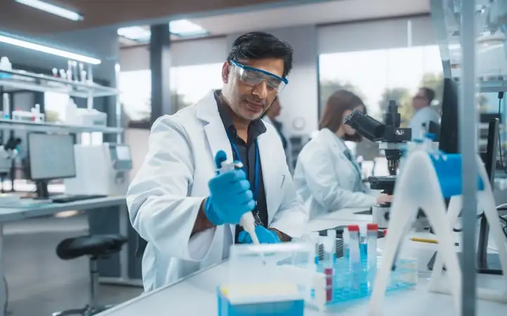 Scientist conducting laboratory research.