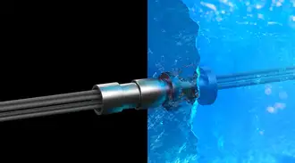 Feedthrough enabling connection between liquid and air