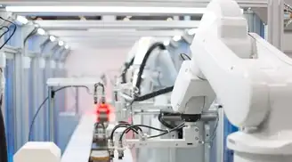 An industrial street with robots