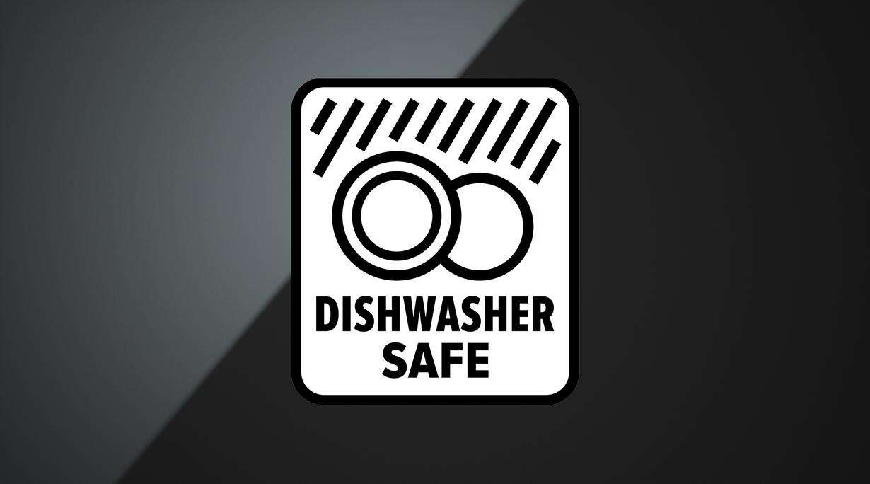 Icon saying dishwasher safe