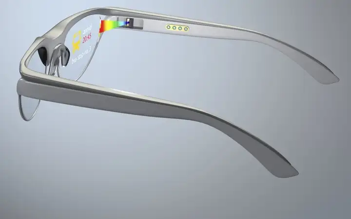 Illustration of a pair of augmented reality glasses 