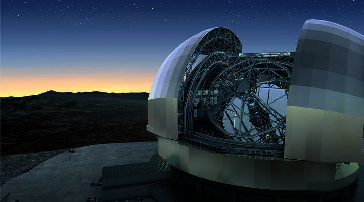 Observatory with high powered telescope for astronomy