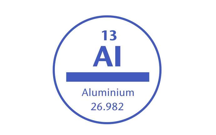 Icon showing the physical data of the element aluminum