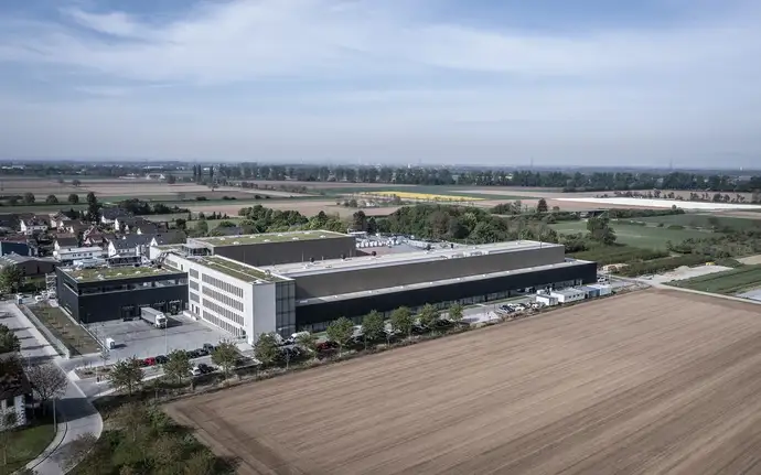 Exterior of the main building at SCHOTT's plant in Müllheim, Germany