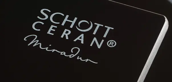 Black, scratch-resistant glass-ceramic cooktop surface made of SCHOTT CERAN Miradur®