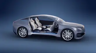 A car illuminated with side-emitting fibers