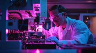 Man working at a machine