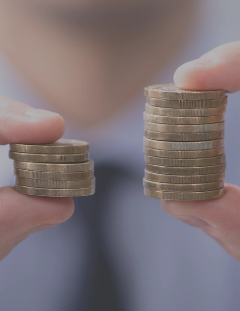 Comparison of two stacks of coins
